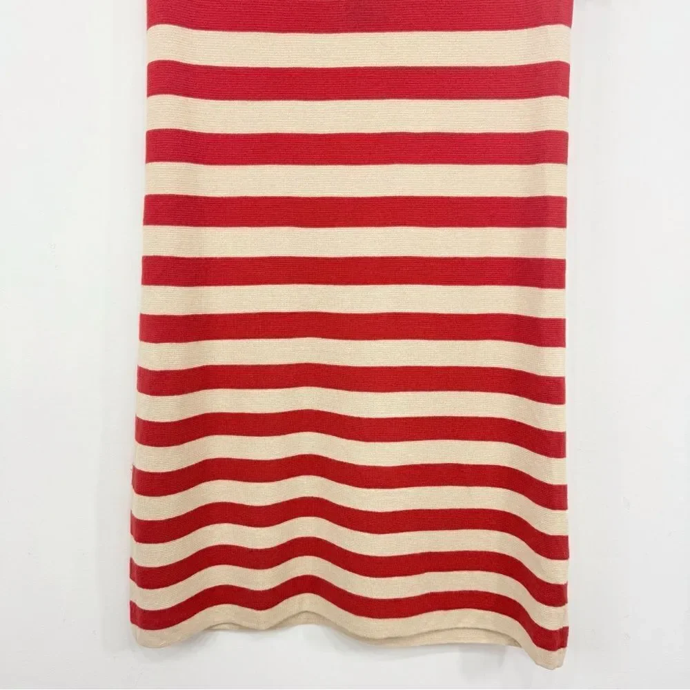 Kate Spade SELMA Red Stripe Cotton Silk Cashmere Knit Preppy Nautical Dress